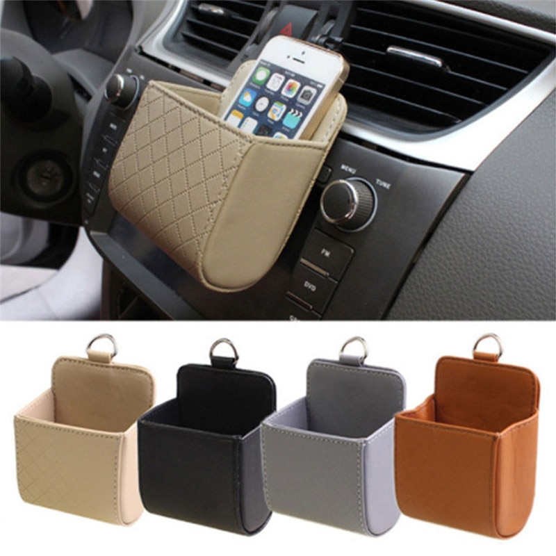 Car Net Pocket Auto szellőzőnyílás Trash Box Car Phone Holder Storage Bag Szervező Automobile Lógó Box Car Styling Bag