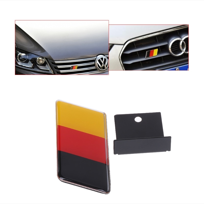 Német zászló rács Emblem Badge Volkswagen Scirocco GOLF 7 Golf 6 Polo GTI VW Tiguan Audi A4 A6 Autó tartozékok