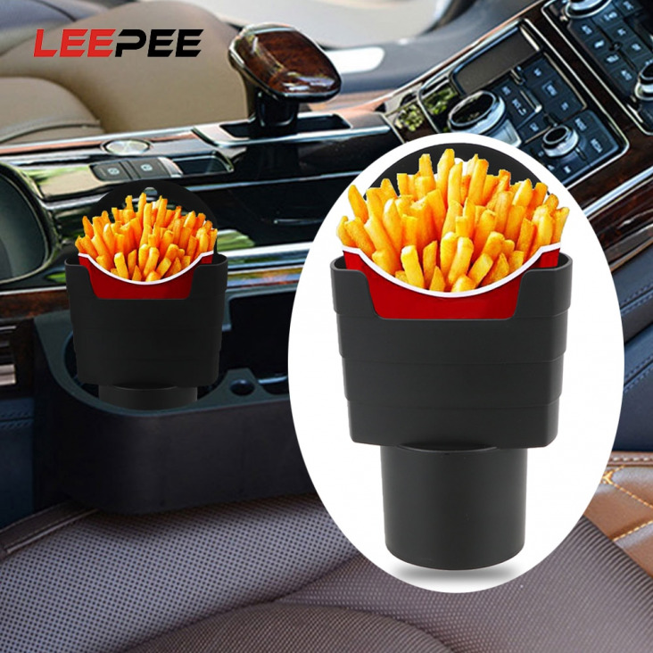 LEEPEE Car hasábburgonya tartó tároló doboz Bucket Fries Snack Box élelmiszer ital pohártartó Travel esznek az autó Autó-Styling