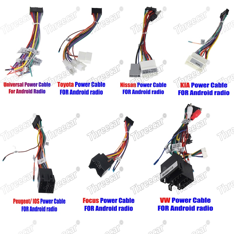 Opcionális tartozékok Különleges kábel az autó (Nissan / KIA / Peugeot / VW / Ford Focus / Toyota) Az Android rádió