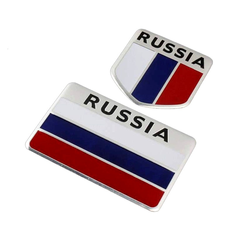 Russische Federatie Nationale Vlag Matrica Voor Patriottische voertuig meghajtók Alumínium Oroszország VLAGGEN Auto-matricák