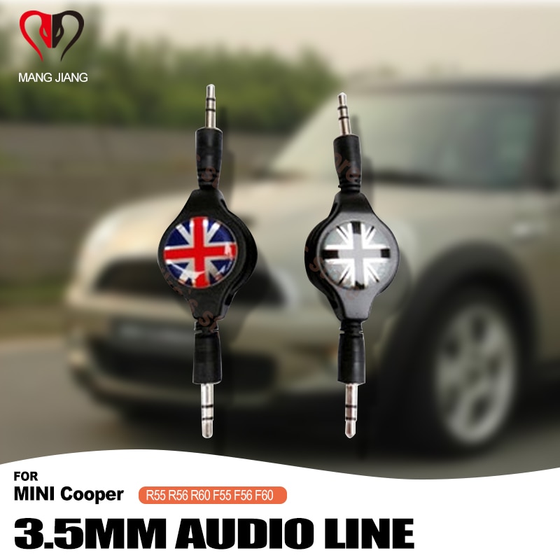 Univerzális 3,5 mm-es autórádió kábel állítható AUX audio vonal 80cm MINI Cooper One S R56 R60 R61 60 F56 F55 Clubman honfitársa