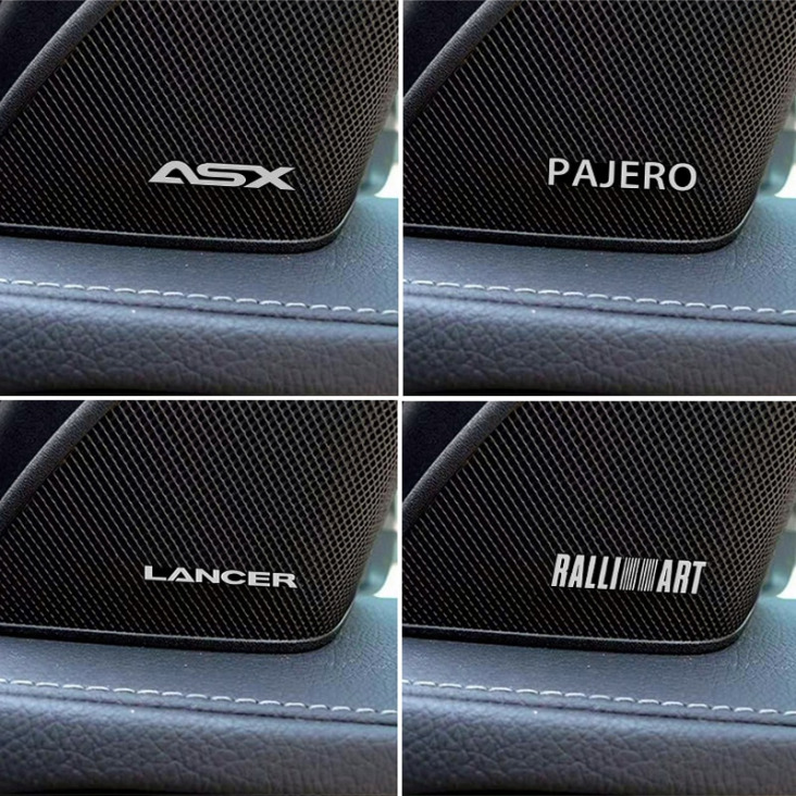 Voor Mitsubishi Pajero Asx Lancer Ralliart Outlander Auto Styling 3D Alumínium Luidspreker sztereó hangszóró Badge Emblem Matrica 4 stuks