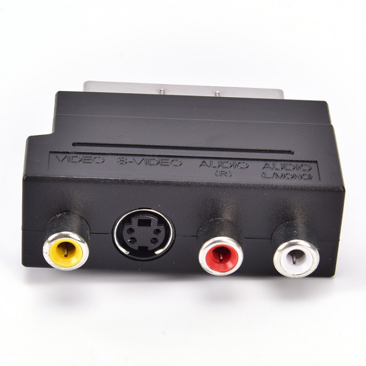 Voor Video DVD-felvevő TV Televisie projektor RGB Scart naar 3 21 tűs RCA S-Video Adapter Composiet RCA SVHS S-Video AV TV audio