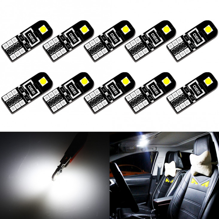 10x T10 W5W Canbus Autó LED izzó BMW Mini Cooper R56 R53 E90 E46 F20 F10 E39 Z4 belülről kupola fény Trunk lámpa lámpák