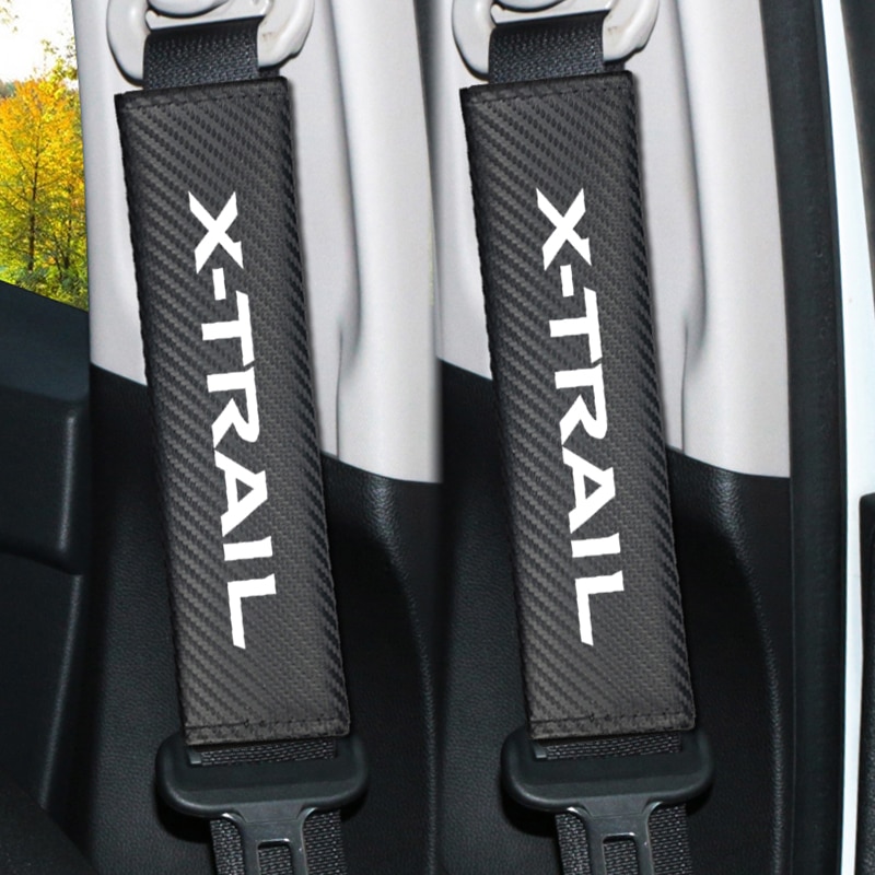 2db Car-styling szénszálas autó biztonsági öv Cover védőpárnával Nissan XTRAIL XTRAIL T30 T31 T32 2013-2019 kiegészítők