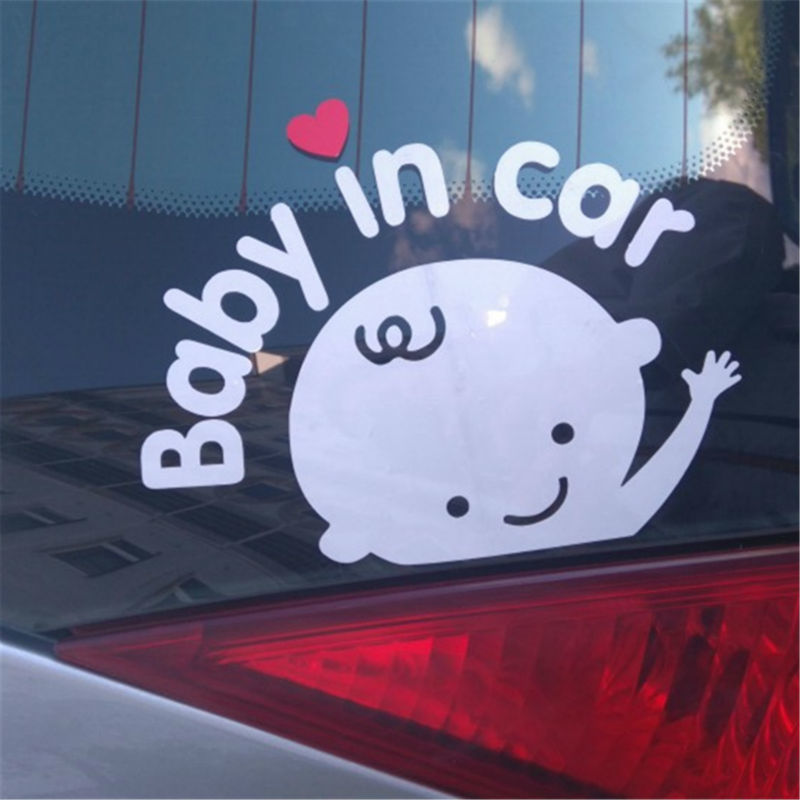 3D-s rajzfilm autós matricák Fényvisszaverő Vinyl Styling Baba In Car Melegítő autós matrica Baby on Board biztonsági hátsó szélvédő ablak