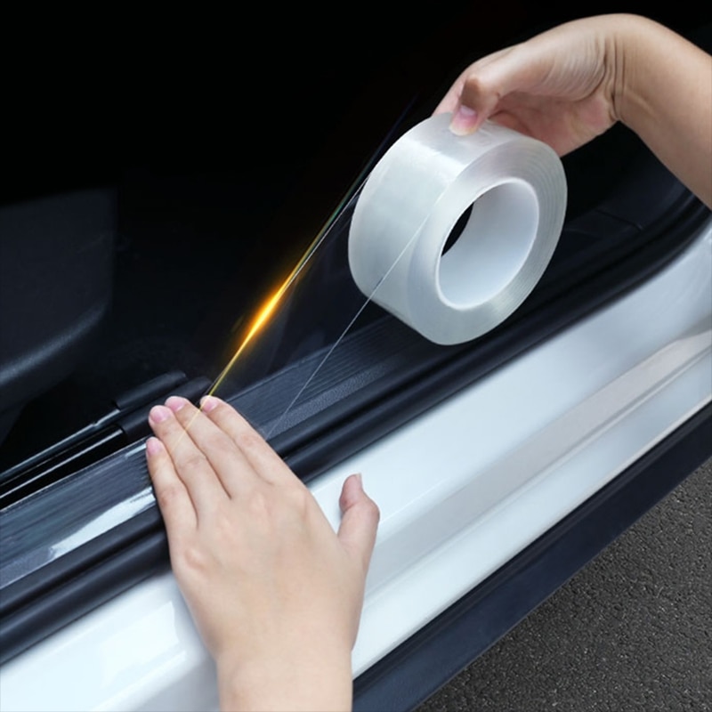 Autó ajtó szélvezetőinek festék védő fólia karcmentes Wrap Matrica díszlécek Door Scratch Protector Car ütközésgátló Tape