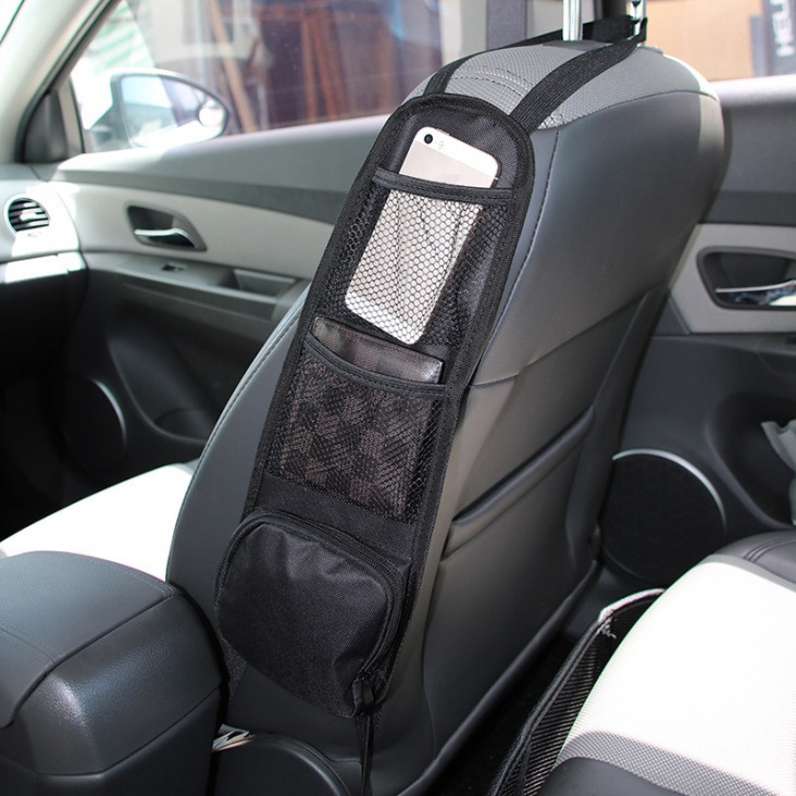Car Seat Szervező Auto ülésoldal Storage Bag Hanging Multi-Pocket Drink Holder Mesh Pocket Car Styling Szervező Phone Holder