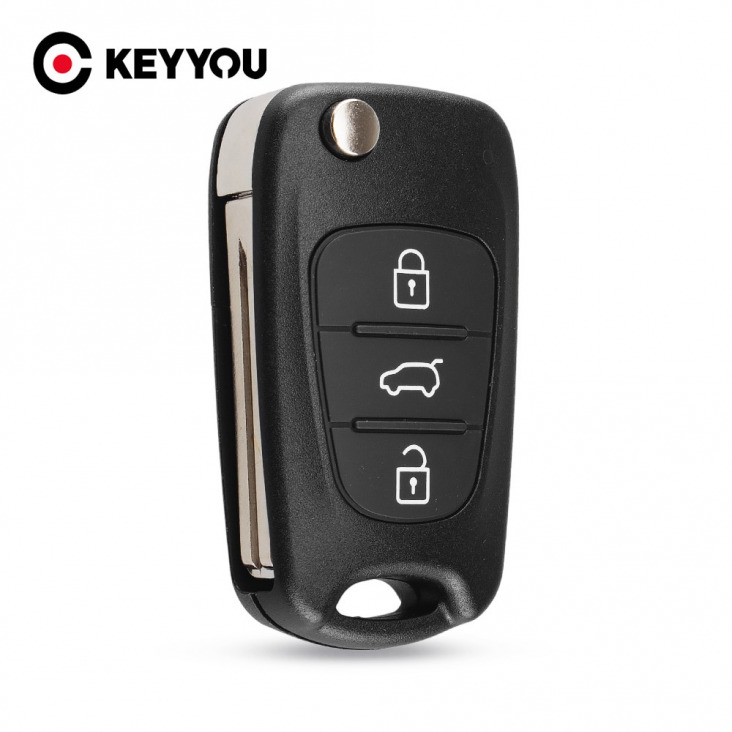 Keyyou Autosleutel Shell Vervanging 3 Knoppen Flip Remote Key Case Blanco Cover Kia Rio 3 Picanto Ceed Cerato Sportage k2 K3 K5