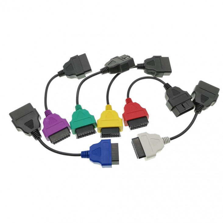 Legújabb 6 szín Auto OBD2 csatlakozó diagnosztikai adapter kábel FiatECUScan és Multiecuscan Fiat Alfa Romeo és Lancia