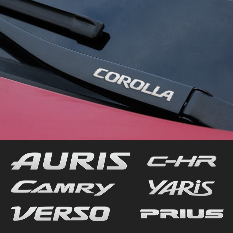 Fém embléma Auto dekoráció matricák Autó Ablaktörlő matricákat Toyota Camry chr TRD corolla rav4 yaris Prius hibrid prado Hilux