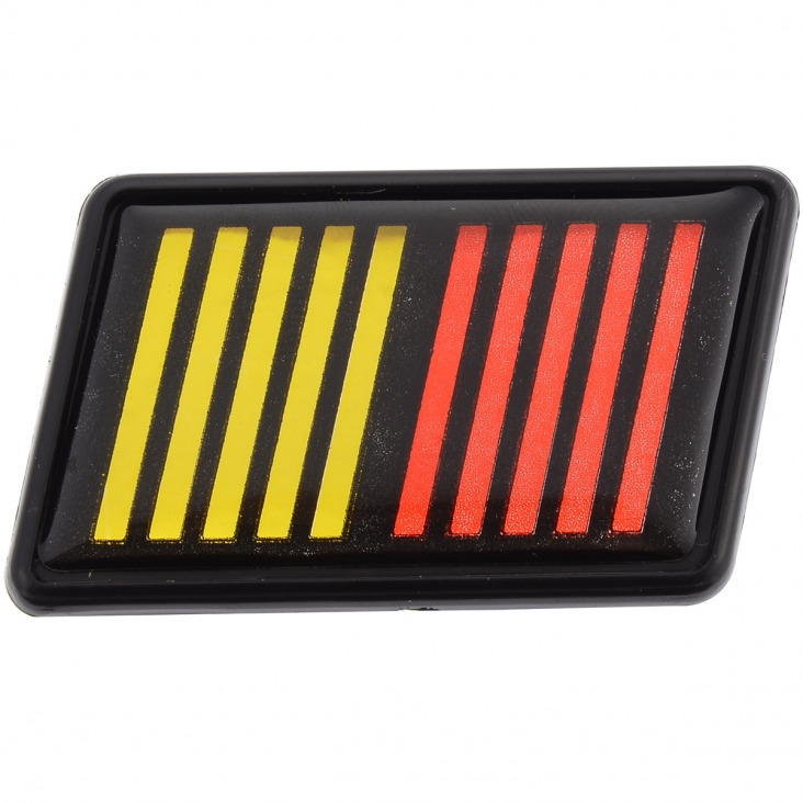 Új Érkezés 55 x 35 mm-es piros sárga fekete csíkos Ralliart rács Emblem Badge Emblem Car Styling Mitsubishi