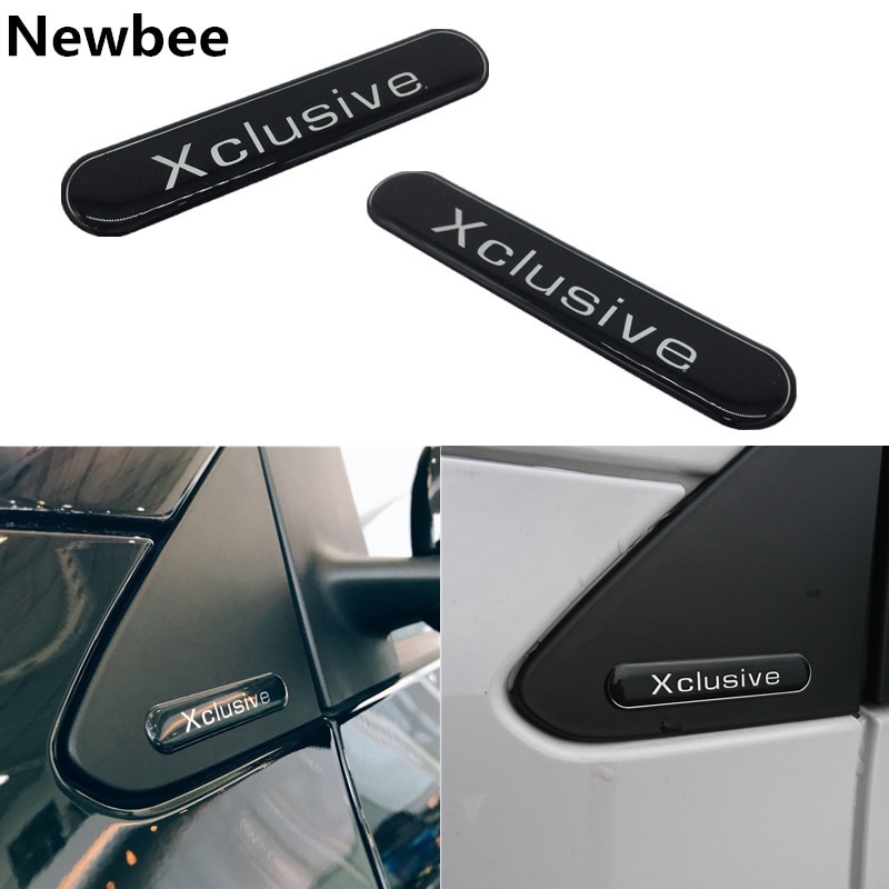 Newbee 2db Gyanta 3D matrica Xclusive Emblem Badge DIY Karosszéria oldali tükör ajtó matrica Univerzális Benz SMART BRABUS 2007-2017