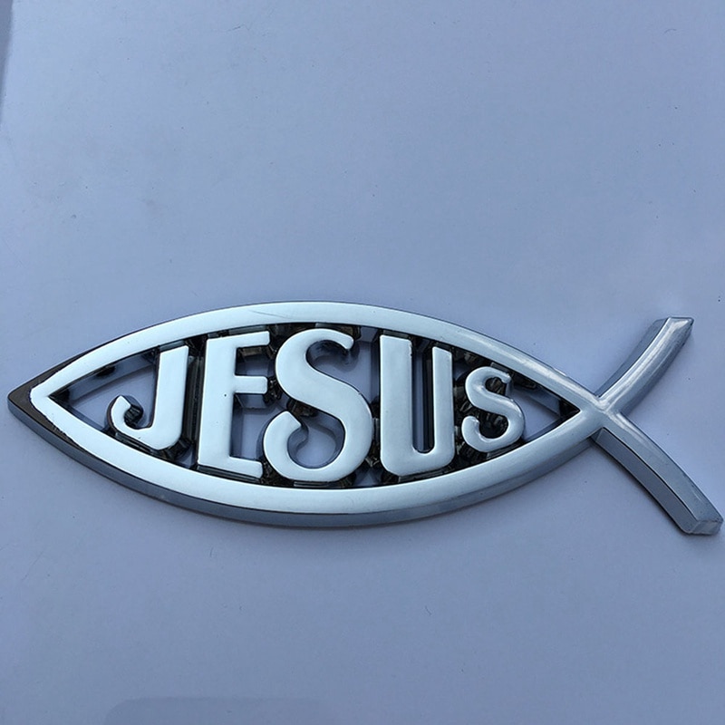 Univerzális Jézus Fish Symbol Logo Autó matrica Emblem Badge Matrica Matrica 3D Christian Car & Truck Dekoratív matrica Car Styling
