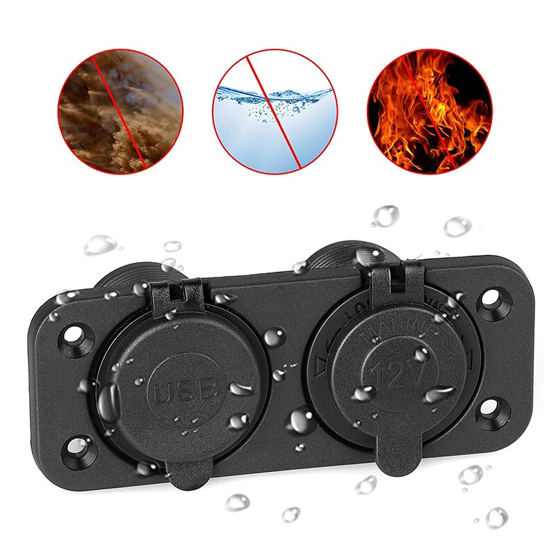 12V Dual Usb Autós Socket Socket Oplader 2 In1 Panel Stopcontact