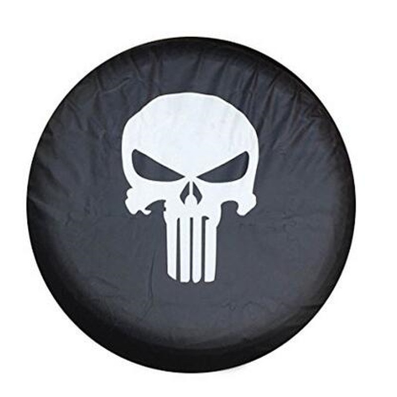 1db abroncs Cover 14" , 15" , 16" 17 '' -os Skull logo PVC PU pótkerék kerék szelep borítja Cars kiegészítők
