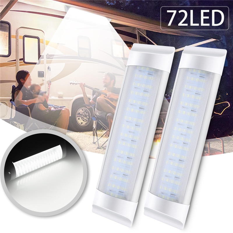 1db 24V Led Light Bar 10W 72 LED fehér fény Cső kapcsoló Tehergépkocsi Truck RV Boat belülről Light Bar Cső Strip lámpa