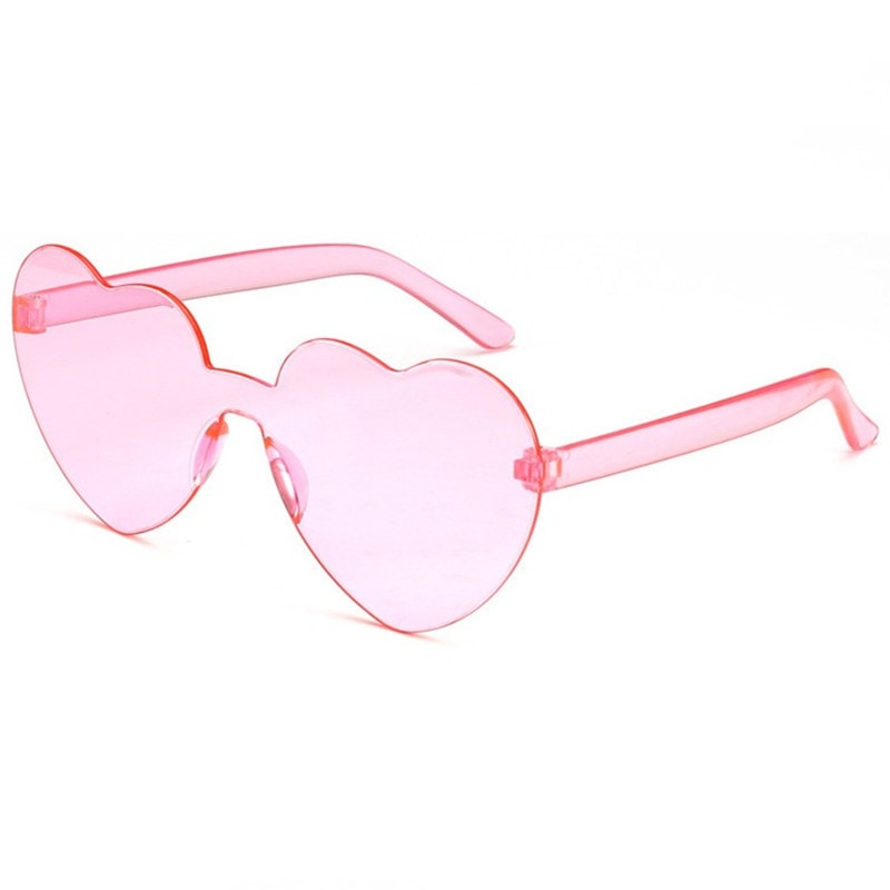 2021 Szerelem Szív Lens Pilóta Goggles Women átlátszó műanyag One Piece szemüvegek stílus napszemüveg Nő Tiszta Candy színes Lady