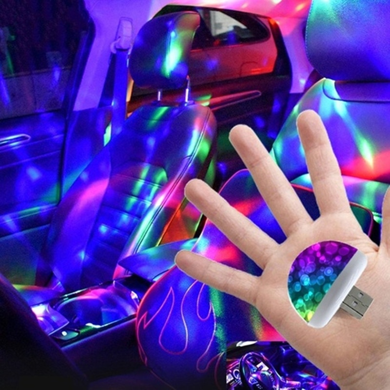 2021 Multi Color DJ USB LED-es autós Belső világítás csomag Atmosphere Fény neon színes lámpák Érdekes Hordozható kiegészítők
