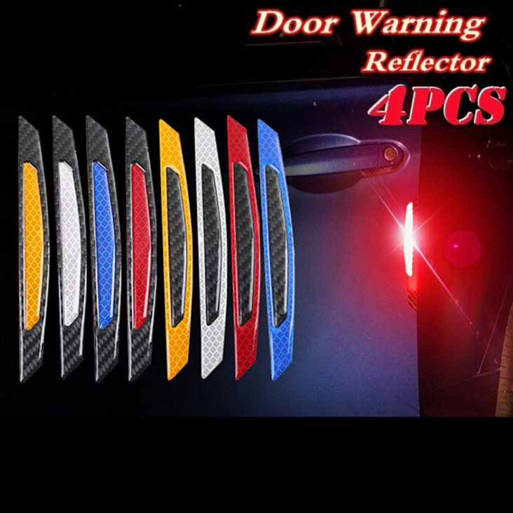 4db / szett kocsiajtót fényvisszaverő matrica figyelmeztető szalag Car fényvisszaverő csíkok Safety Car-Mark hajformázó dekoráció wairn autók matricák