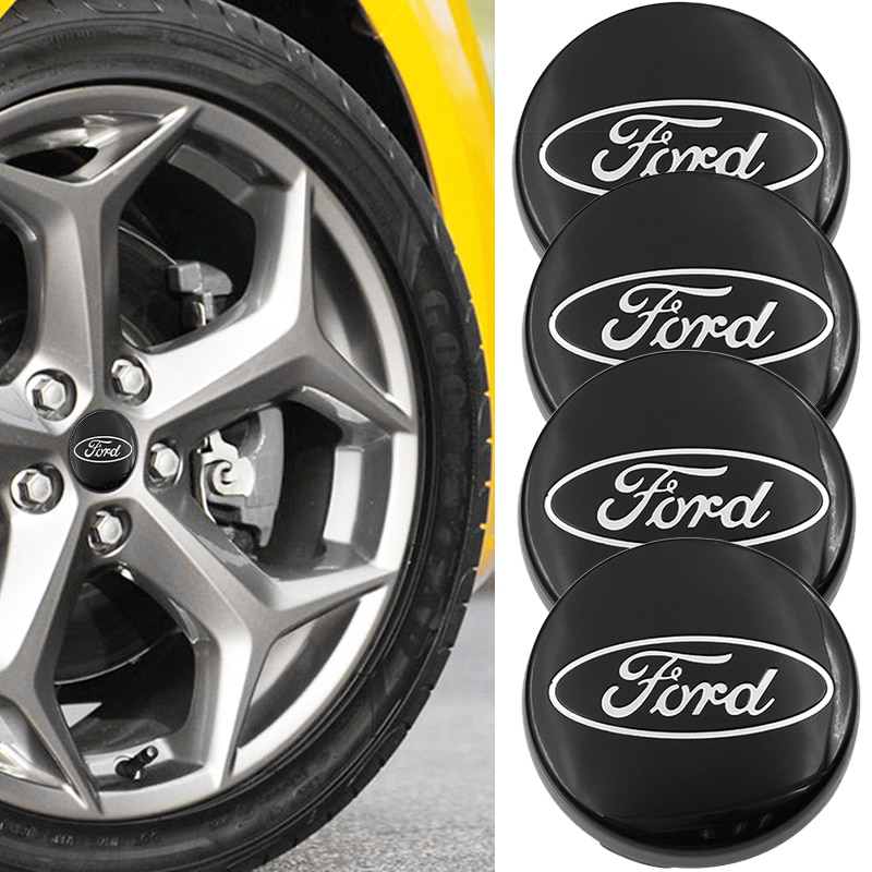 4db fekete autó Badge kerékagy Hub Caps Fedél Ford Escape Kuga Mondeo Ecosport Fiesta Focus 2 3