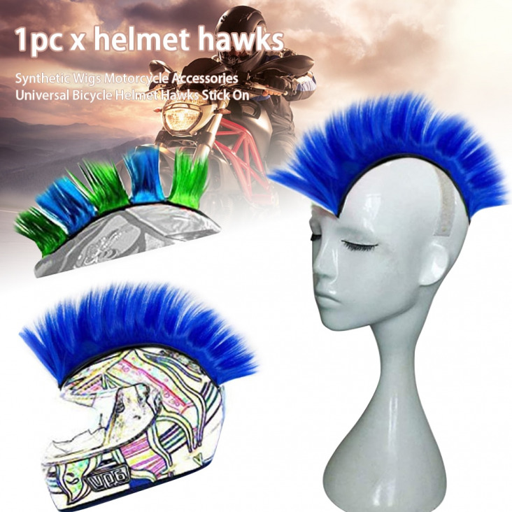 Kerékpár Universal szintetikus parókák Helmet Hawks Mohawk Többször Motorkerékpár kiegészítők Racing Outdoor Hair matrica Stick szilárd