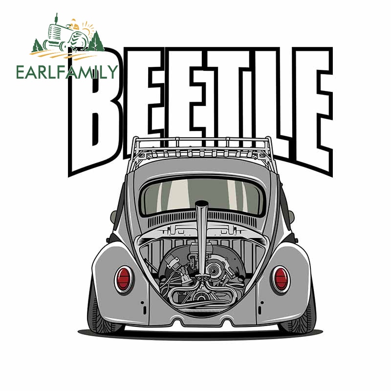 EARLFAMILY 13cm a Beetle autós matricák, matricák vízálló karcálló Creative szörfdeszka Szélvédő Motorkerékpár dekoráció