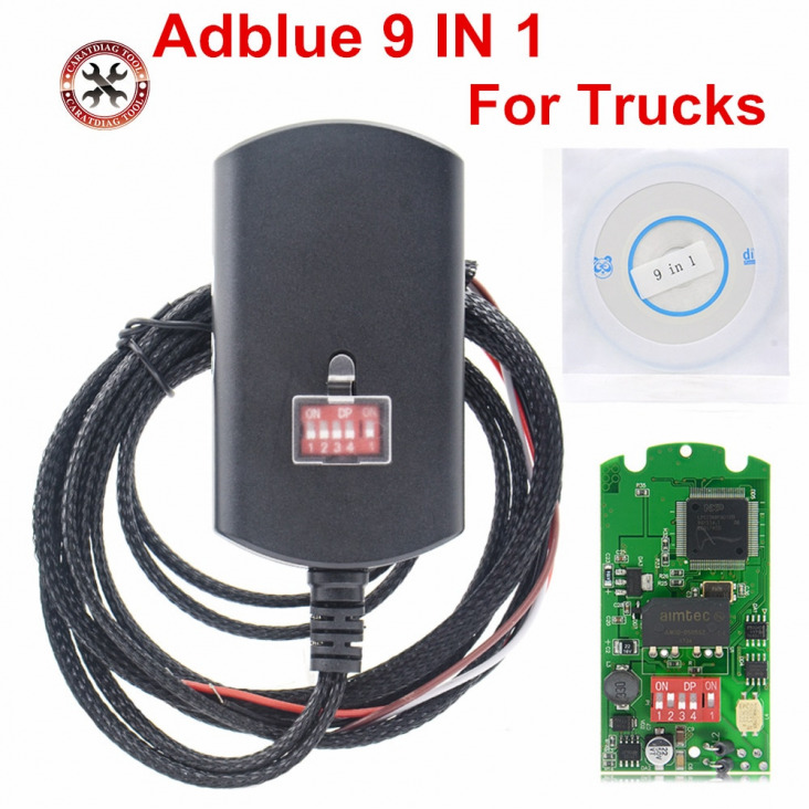 Teljes Chip Adblue 9 IN 1 Frissítés Adblue 8 IN 1 8in1 A 9 tehergépkocsi Ad Blue emulátor Heavy Duty Trucks