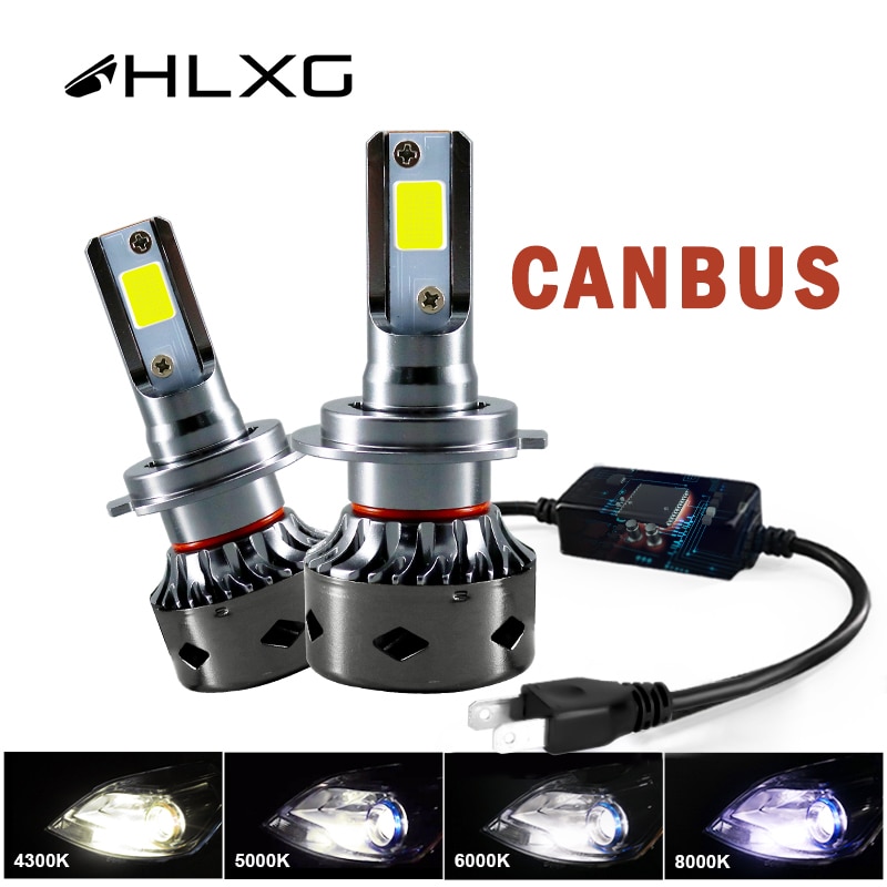HLXG CANBUS h7 led Mini H4 12V lampada 9005 HB3 9006 HB4 lámpa 12000LM fény Autó Fényszóró H11 H1 H8 H9 6000K izzó