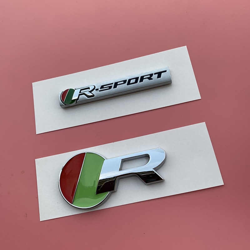R Zöld Piros Badge R-Sport Bar Emblem Jaguar XE F-PACE Fender Trunk Car Styling BESZERELÉS sport autó High Performance matrica