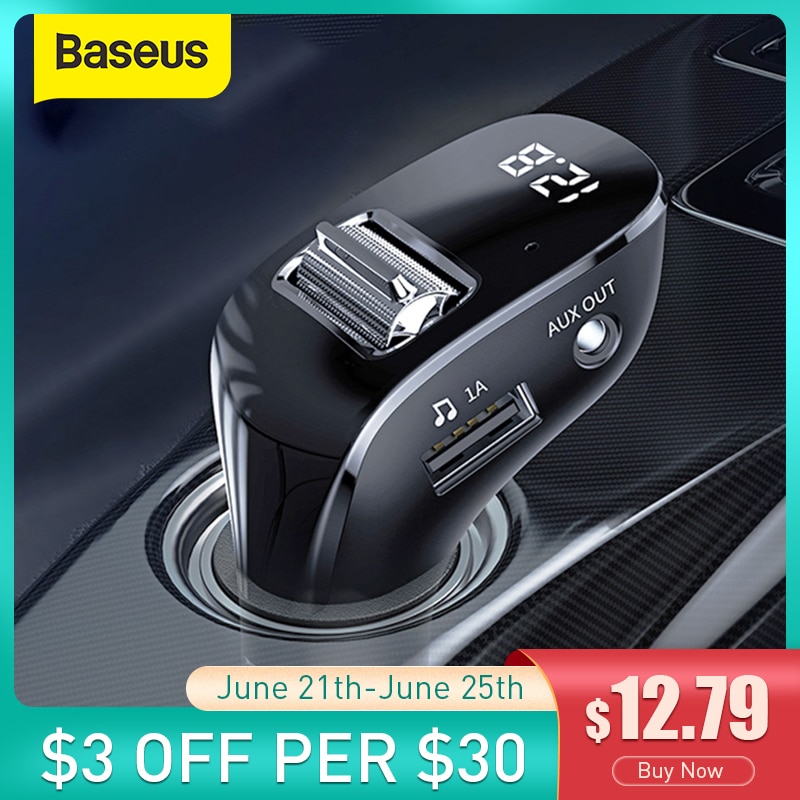 Baseus Car AUX Bluetooth adapter Handsfree Car Kit Auto MP3 lejátszó Bluetooth Receiver with Dual USB autós töltő FM Transmitter