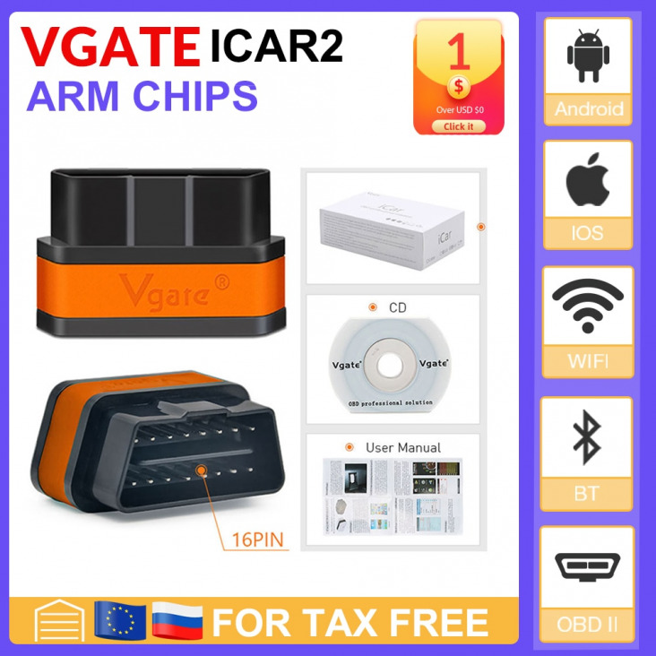 Vgate icar2 Bluetooth / Wifi OBD2 diagnosztikai eszköz ELM327 Bluetooth ...