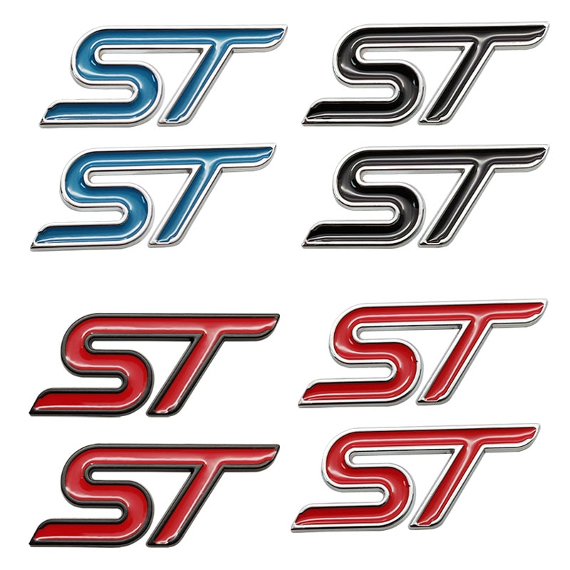 2db 3D Metal piros fekete matrica beváltható ST Emblem Badge Chrome matrica FORD ST LINE FIESTA FOCUS MONDEO Auto Car Styling