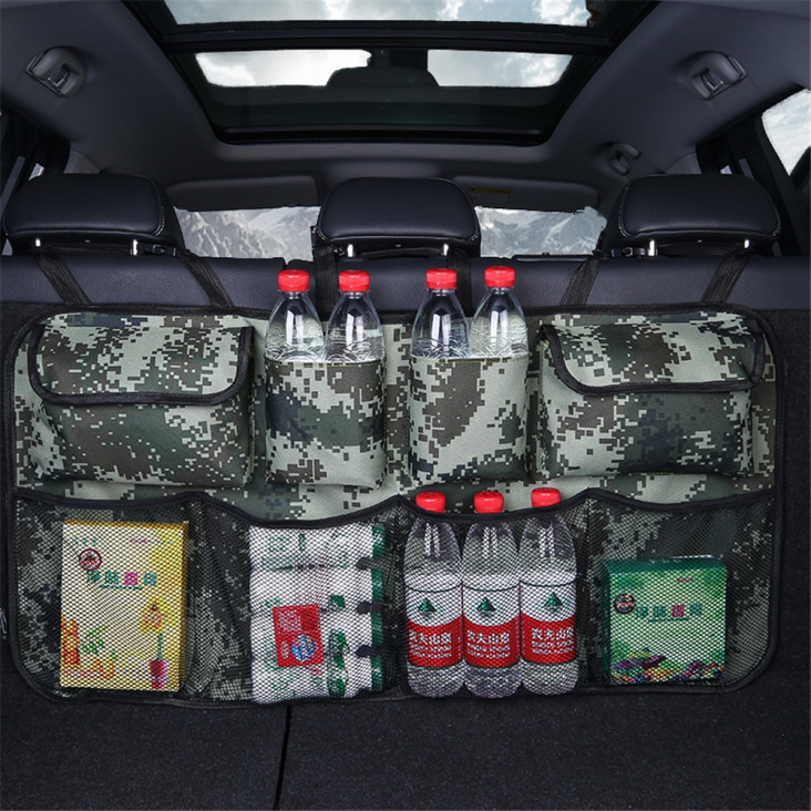 8 zseb autó hátsó üléstámla Storage Bag Multi Függő Nets Pocket Trunk Bag Szervező Auto rakodás takarító belülről