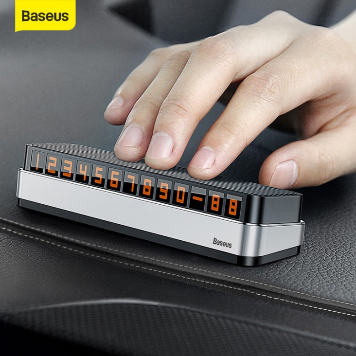 Baseus Car ideiglenes parkoló kártya Világító matricák telefonszám Plate Auto Night Light parkolás Card Car Gépjármű kiegészítők