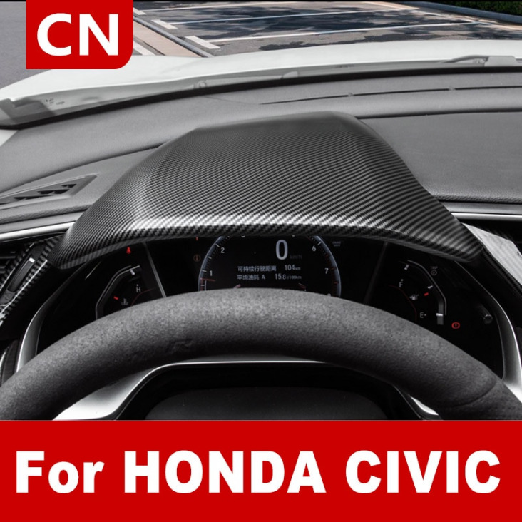 Portál huzat Frame kormánykerék középpontján Konzol Műszerfal Cover Sticker Car Styling A Honda Civic 10. Gen