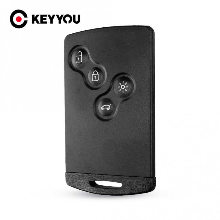 KEYYOU Renault Laguna Megane Koleos FOB Remote Smart Card Key béléssel Kis kulcslap Key Shell 4 Gombok