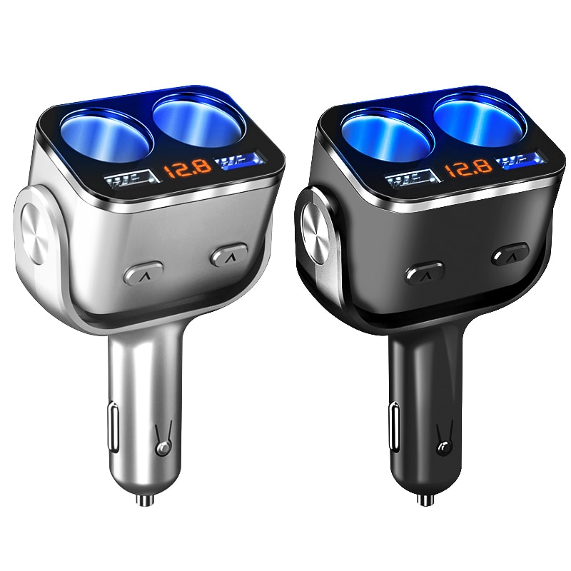 Új 2020 autós szivargyújtó QC 3,0 2.4a Dual USB elosztó aljzat adapter 90W LED Feszültség Monitor Auto Car USB Plug Converter