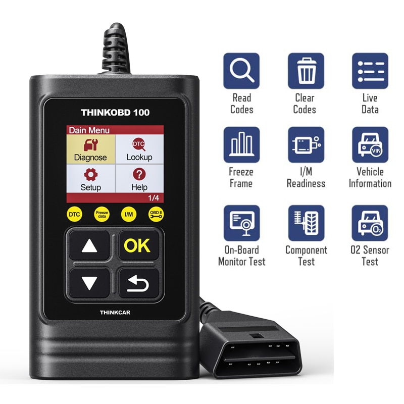 THINKOBD 100 OBD2 kód olvasó Autó Motor hiba MIL kikapcsolása O2
