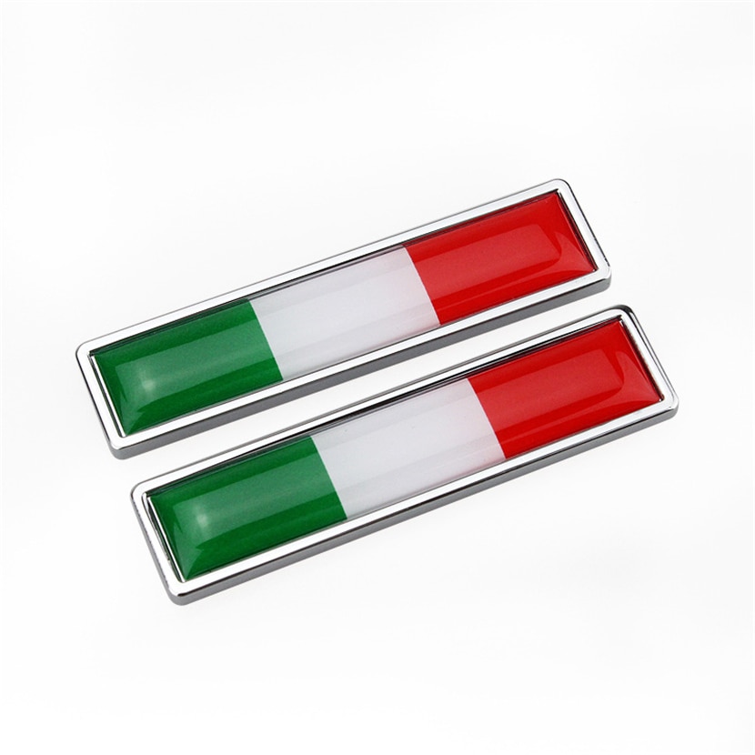 1 pár olasz zászló Olaszország 3D Metal autós matrica matrica dekoráció Badge Emblem Tartozékok Automata matricákat Audi Bmw Toyota Ford