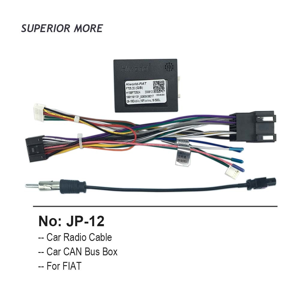 Autórádió kábel CAN BUS FIAT Uno 16pin Teljesítmény kábelköteg 2DIN DVD Android multimédia lejátszó csatlakozó aljzat