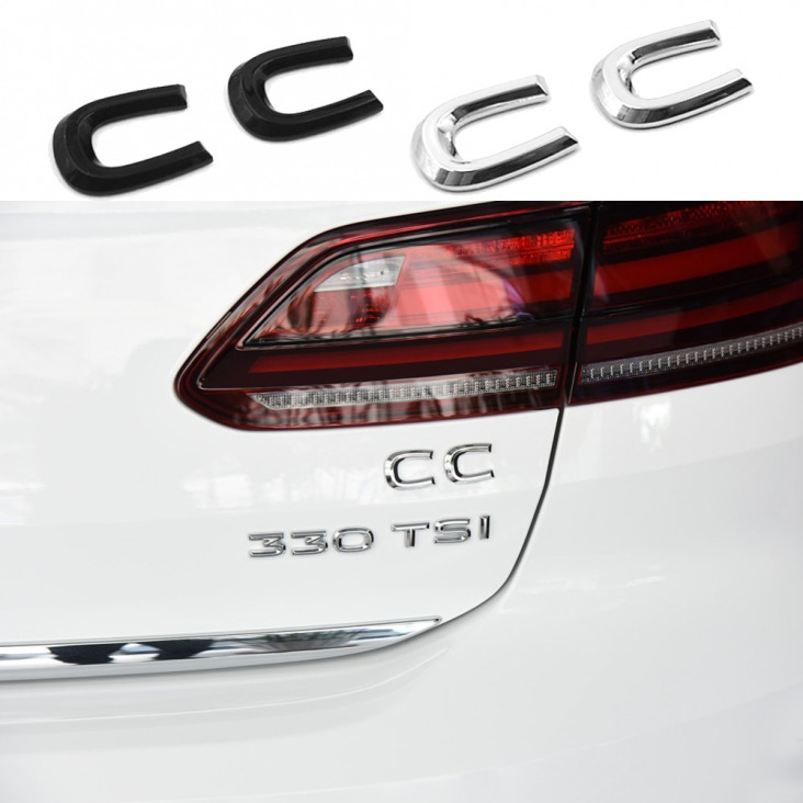 Volkswagen VW CC 230TSI 280TSI Letters Szó Logo Badge Matrica 3D Golf Passat Jetta Touran Sagitar Csomagtartó kiegészítők