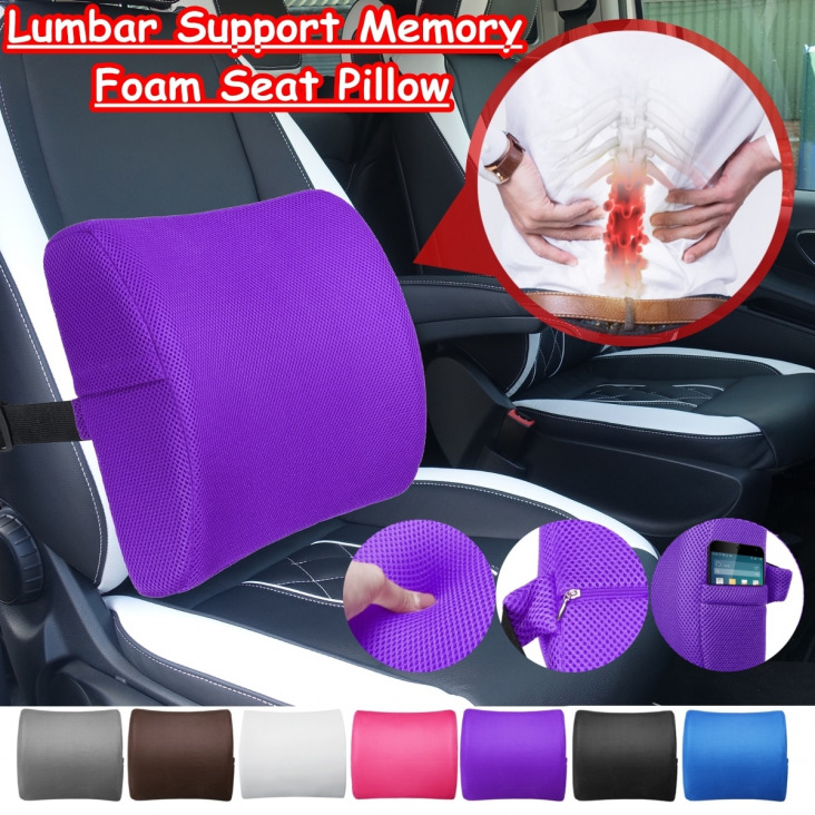 Soft Memory Foam Car Seat párnák Lélegző deréktámasz Vissza masszírozó derék párna székek Home Office fájdalomcsillapításra Meleg