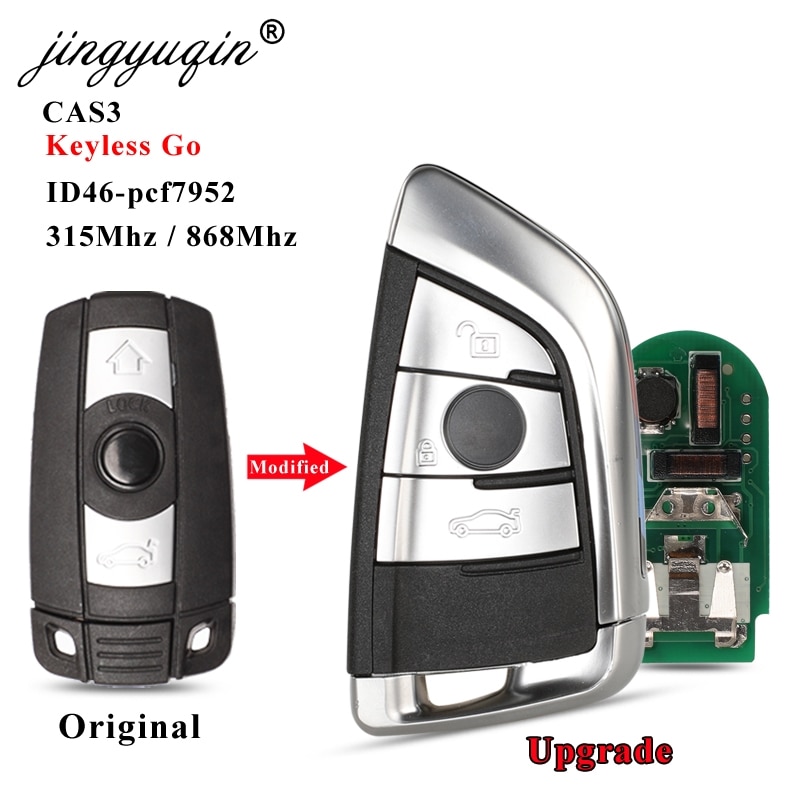 jingyuqin CAS3 Keyless-Go Cseréld Intelligens Remote Key BMW 3/5/6 Series X5 X6 3 gomb 315MHz / 868Mhz PCF7952