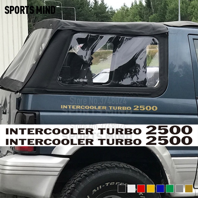 2 X Intercooler Turbo 2500 Vinyl Car Styling Mitsubishi Delica L300 Pajero Shogun kiegészítők autós matrica matrica Automobiles