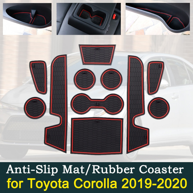 Csúszásgátló Autó ajtó gumi jutott Párna Toyota Corolla E210 210 2019 2020 2021 Groove Mat legjobb autós kiegészítők telefon