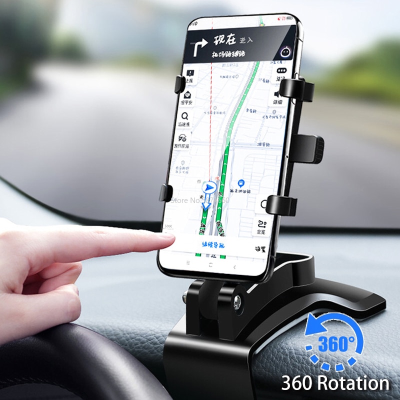 Portál Car Phone Holder 360 fokban Mobil állványok visszapillantó tükör napellenző In Car GPS navigációs konzol