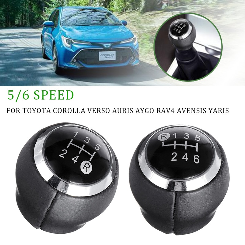 5/6 Speed ​​Car váltókar váltógomb Cover Shifter Stick Kézilabda bőr Toyota Corolla RAV4 Avensis Yaris Verso Auris Aygo