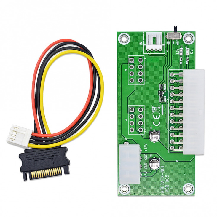 CHIPAL VER005 Dual PSU Riser Card ATX 24PIN hogy 4PIN tápegység szinkron Starter kábeladapter ADD2PSU a BTC LTC ETH Mining